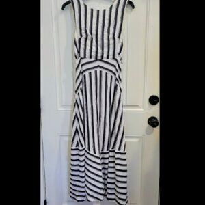 Everly Navy Blue and White Maxi Dress